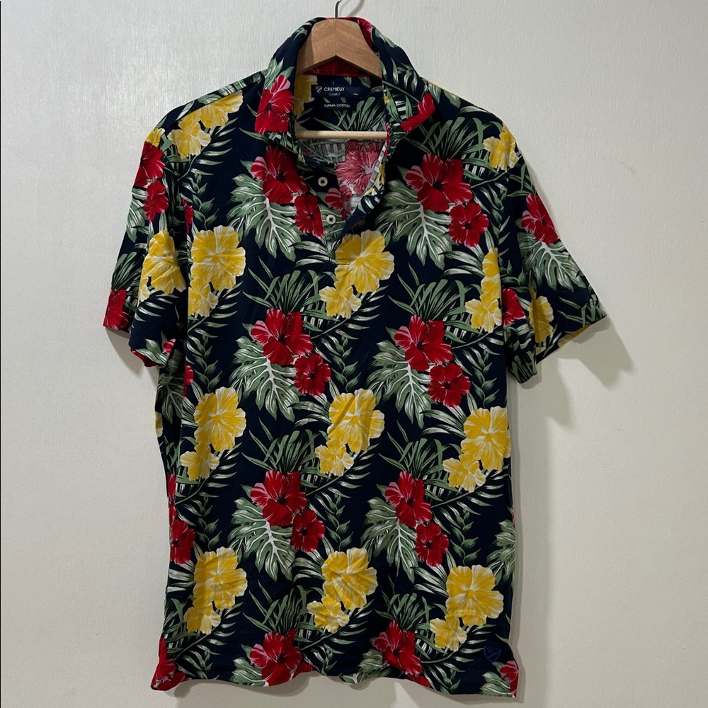 CREMIEUX MENS CLASSIC POLO SHIRT FLORAL SHORT SLEEVE SZ LG